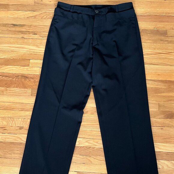 Dirk Bikkembergs Vintage 90s Black Trousers Mens Polywool Pants 32" Italy 48 - Picture 1 of 12